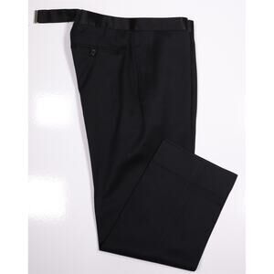 Helmut Lang Mens Black Tuxedo Formal Trousers Pants Wool 32x27